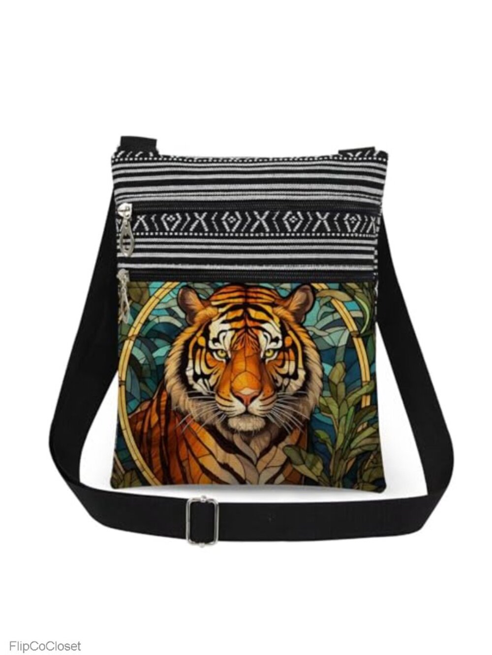 Polyester Crossbody Bag Adjustable Strap Dual Pocket Sling